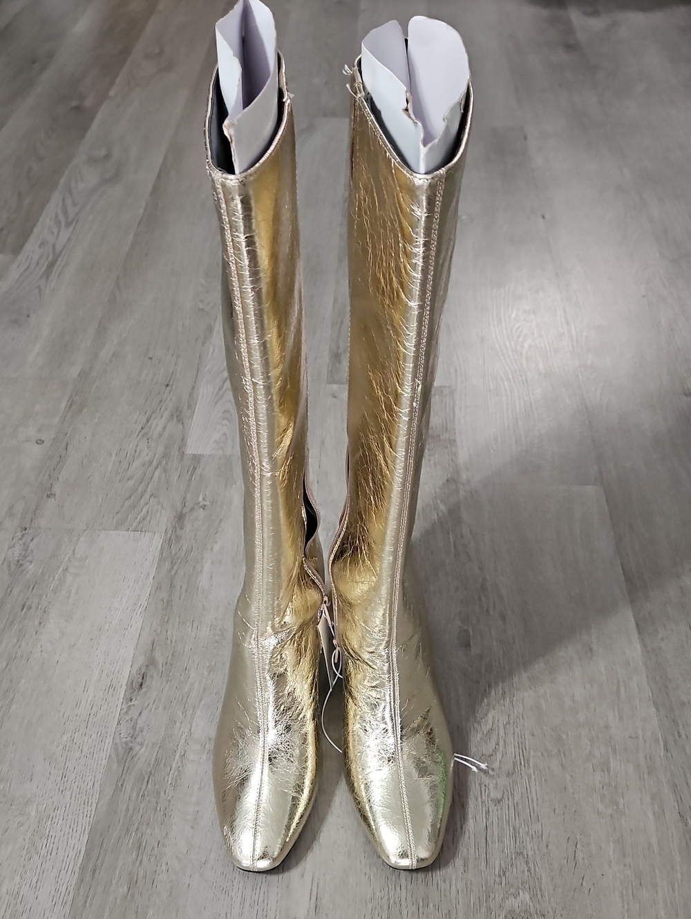 A NEW DAY Gold  Women's Boots - Sleek Metallic Knee Highs SIZE 10